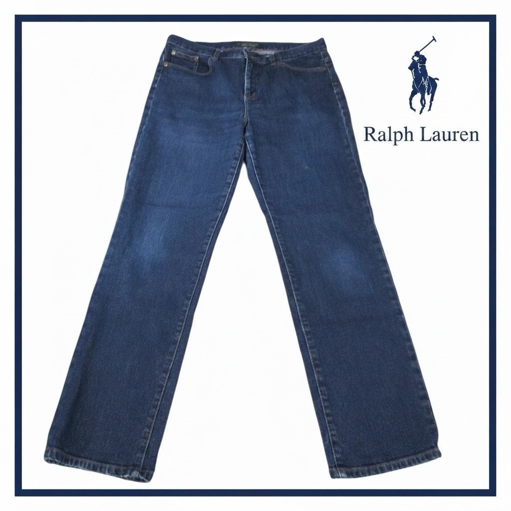 Lauren Ralph Lauren Jeans Co Dark Wash Straight Leg Denim Jeans Women 12 LRL